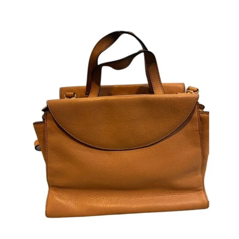Kate Spade Saturday Leather Handbag Womens Tan Excellent Grainy Satchel Bag